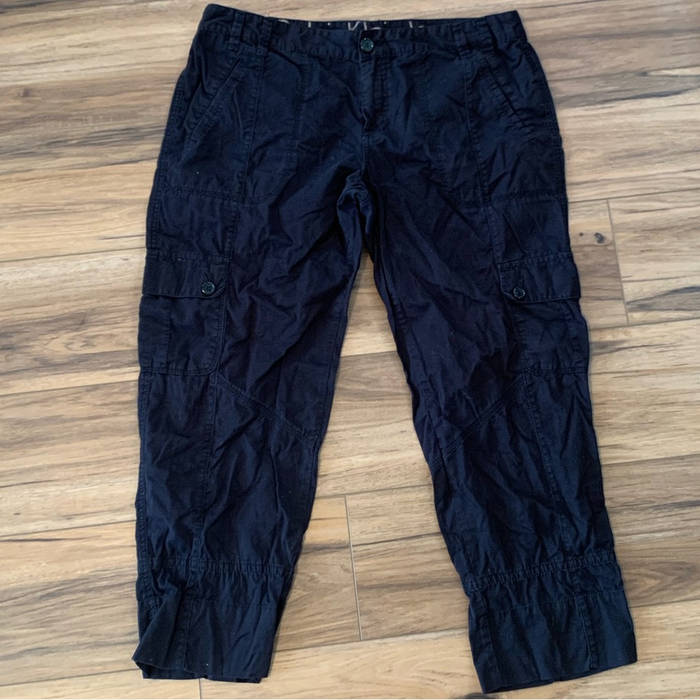Calvin Klein Jeans Black Cargo Capri Relaxed Fit 14